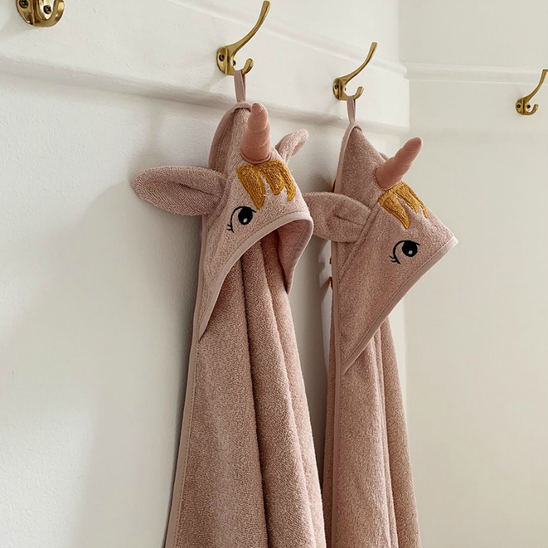 Liewood Albert baby hooded towel Unicorn sandy Lilleprinsen