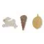 Konges Sløjd 3pk hair clips - shell, rabbit, lemon