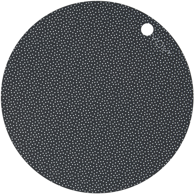 OYOY placemat 2pk - dark grey/dot