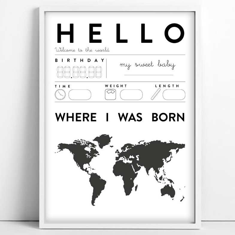 Tellkiddo Hello Baby Print