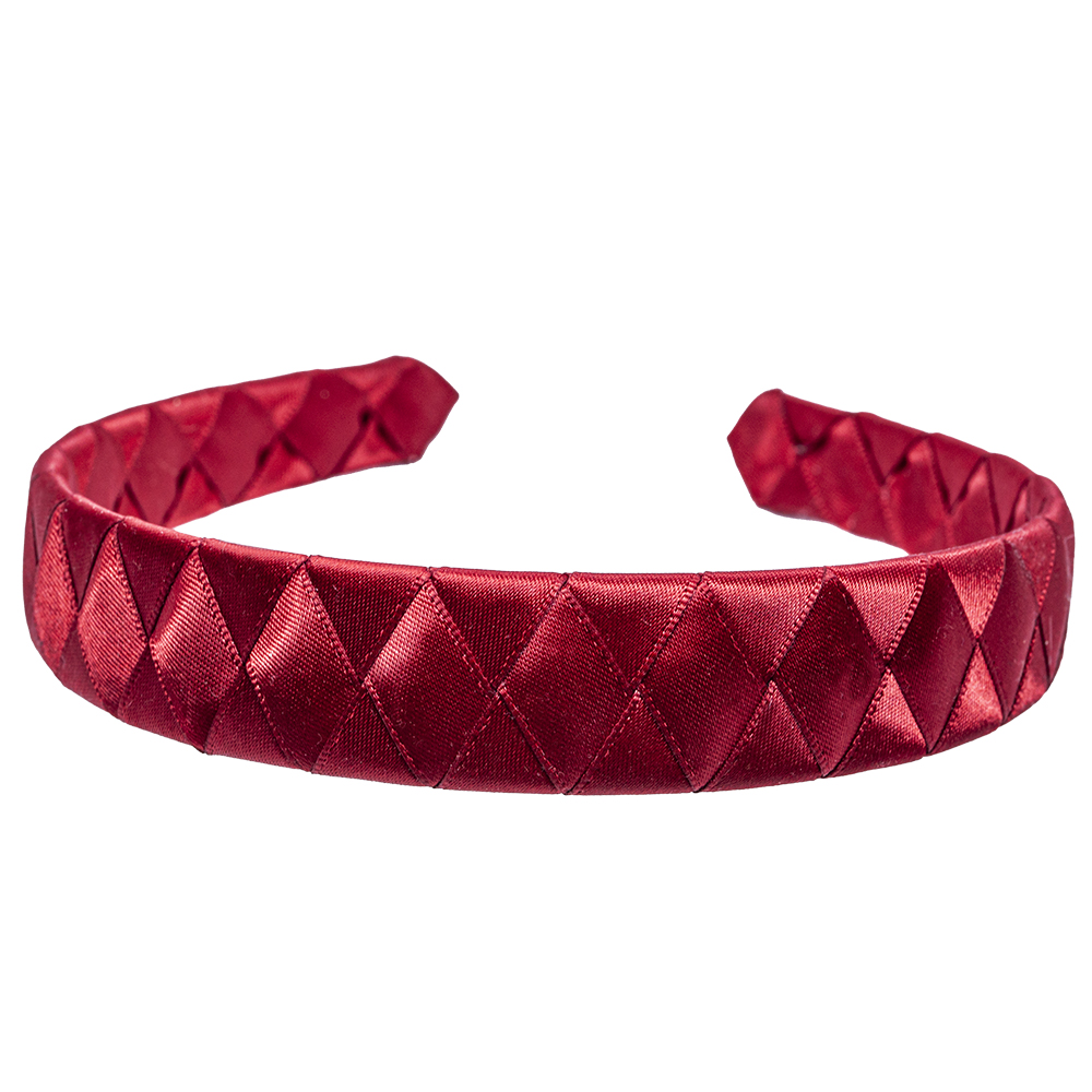 Den lille prikken over i´en flettet hårbøyle satin - scarlet red