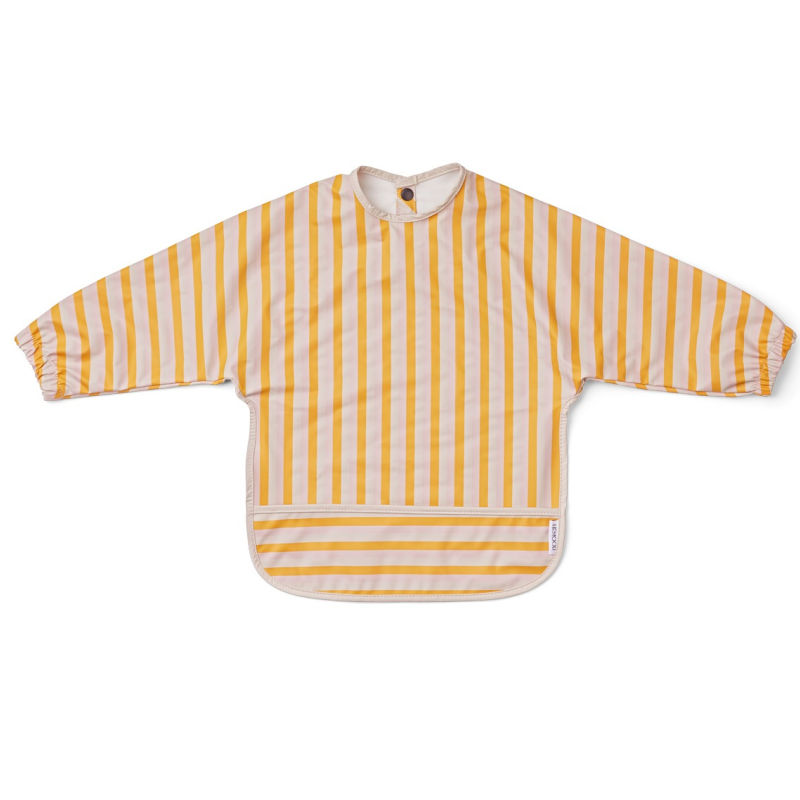 Liewood Merle Cape Bib Stripe: Peach/sandy/yellow mellow