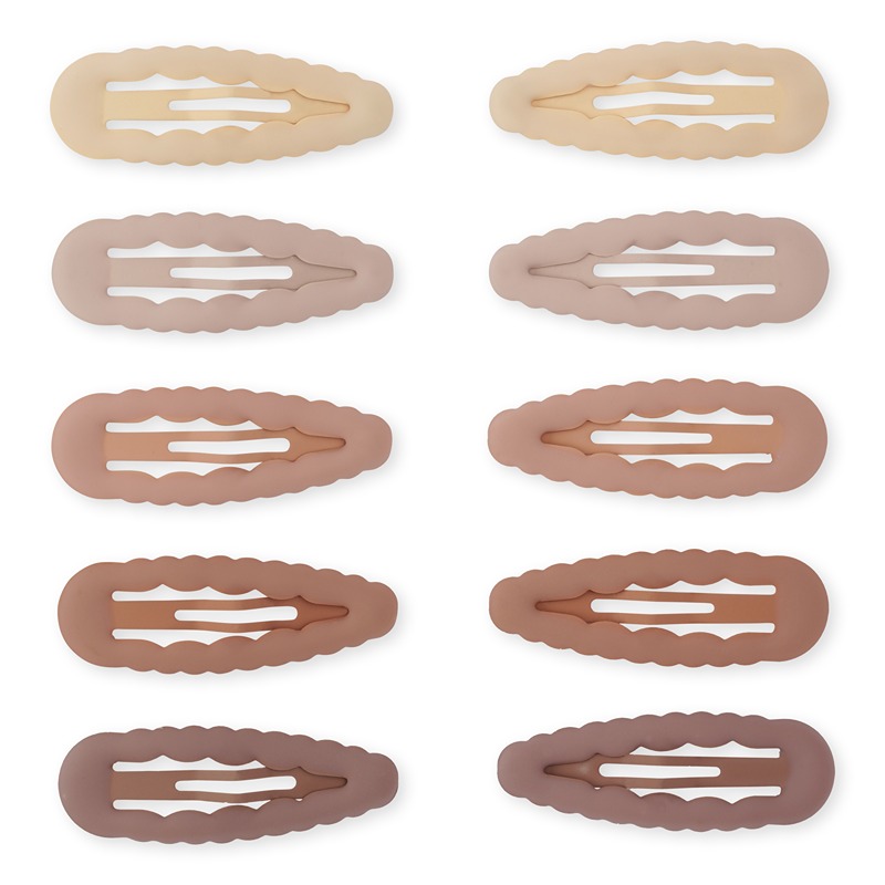 KS3124 - 10-PACK JUNIOR HAIRCLIPS SCALLOP - ROUGE PACK - Extra 0