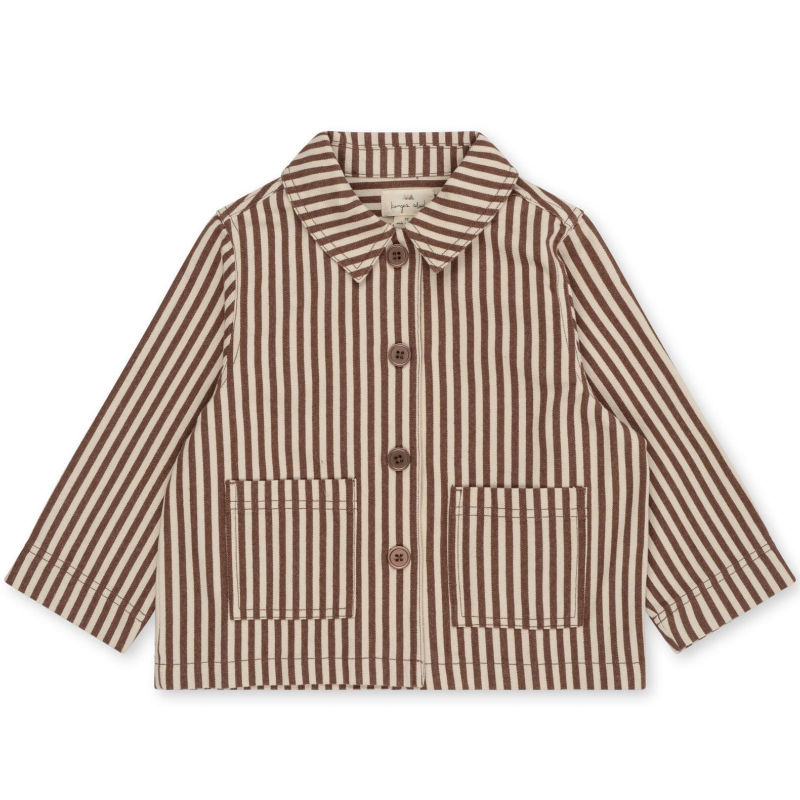 Konges Sløjd Fen shirt jacket – stripe cappuchino - 4år