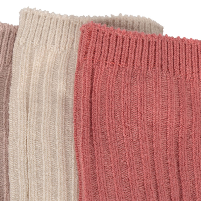 KS4800 - 3 PACK RIB SOCKS - DESERT ROSE-CREME ROSE-ROSE - Extra 1