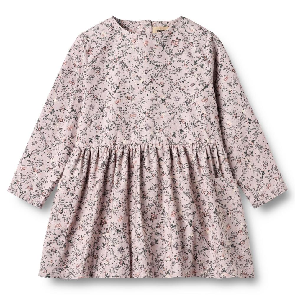 1357-218-GOTS - Dress Aima - 9559 lilac checked flowers - Main