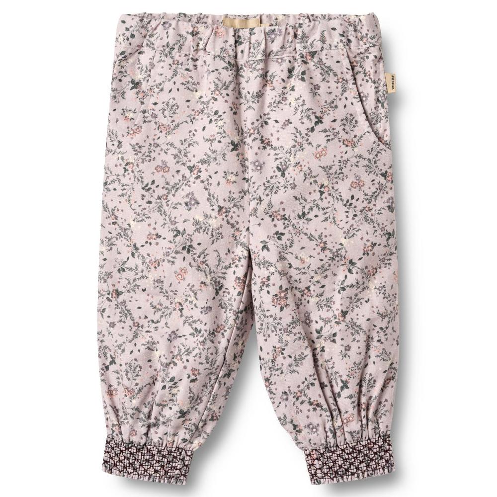 4702-218-GOTS - Trousers Lined Sara - 9559 lilac checked flowers - Extra 0
