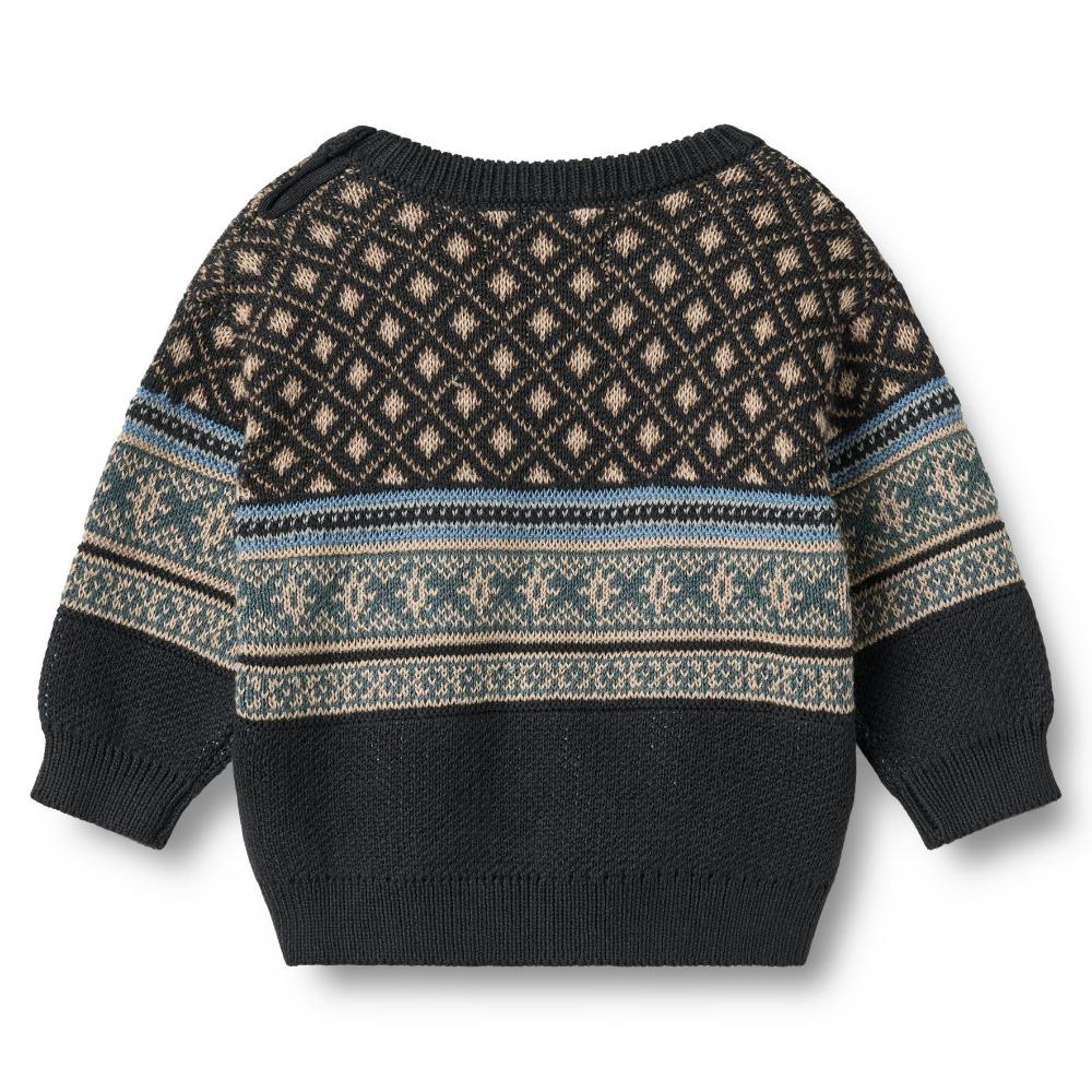 6591-560-GOTS - Jacquard Pullover Julius - 1432 navy - Extra 1