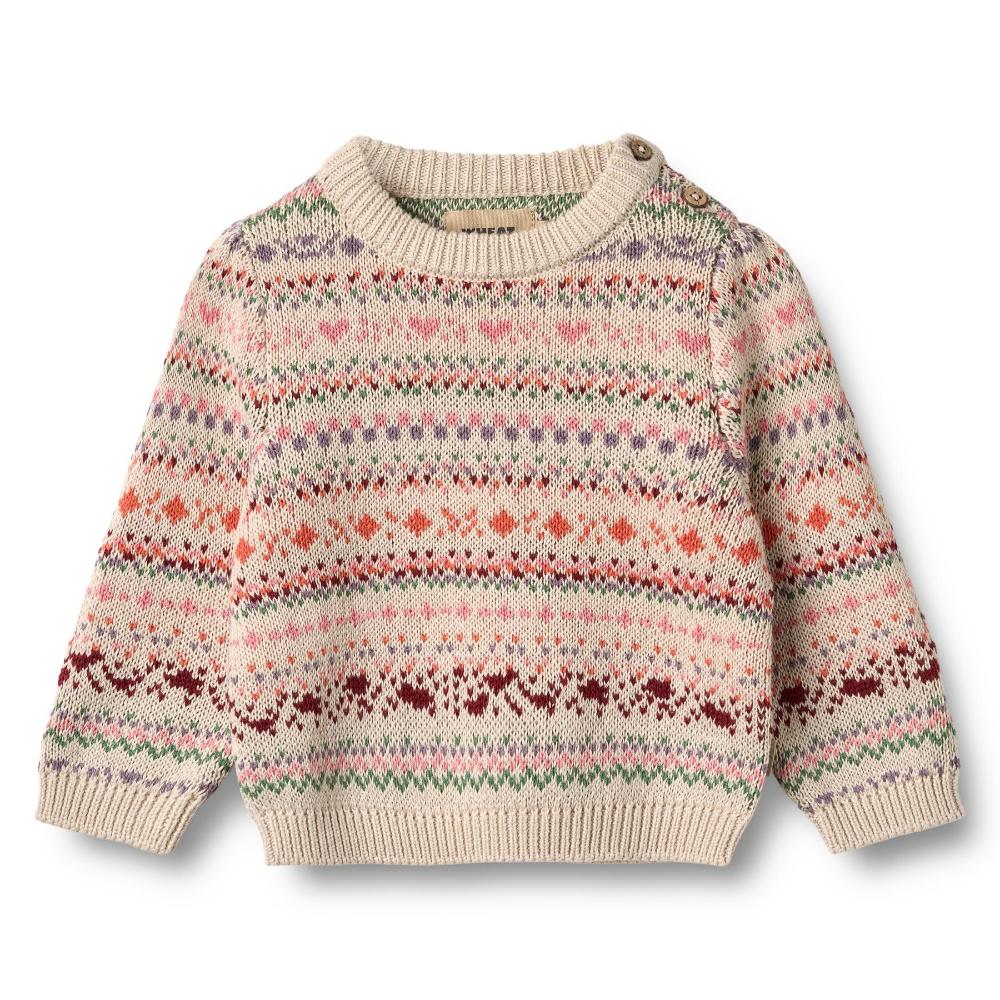 4514-560-GOTS - Jacquard Pullover Olga - 9042 multi - Main