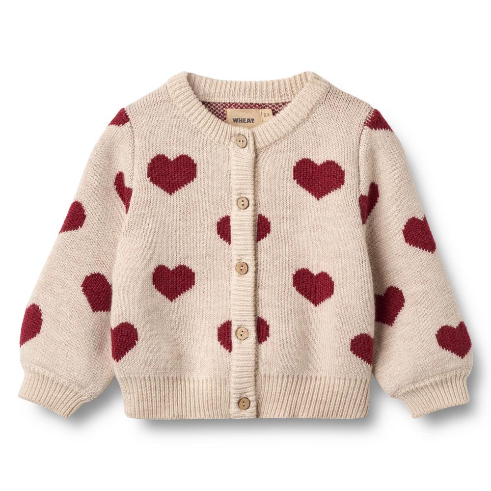 4566-567 - Jacquard Cardigan Hearts - 9562 offwhite melange - Main