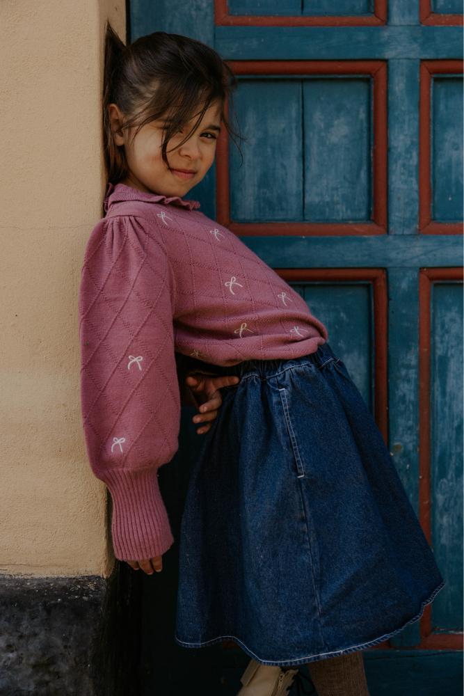 FX1878 - ALON BOW BLOUSE - ASH ROSE - Extra 3