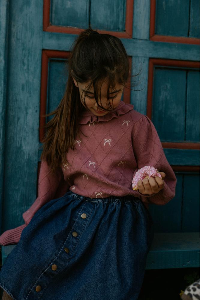 FX1878 - ALON BOW BLOUSE - ASH ROSE - Extra 5