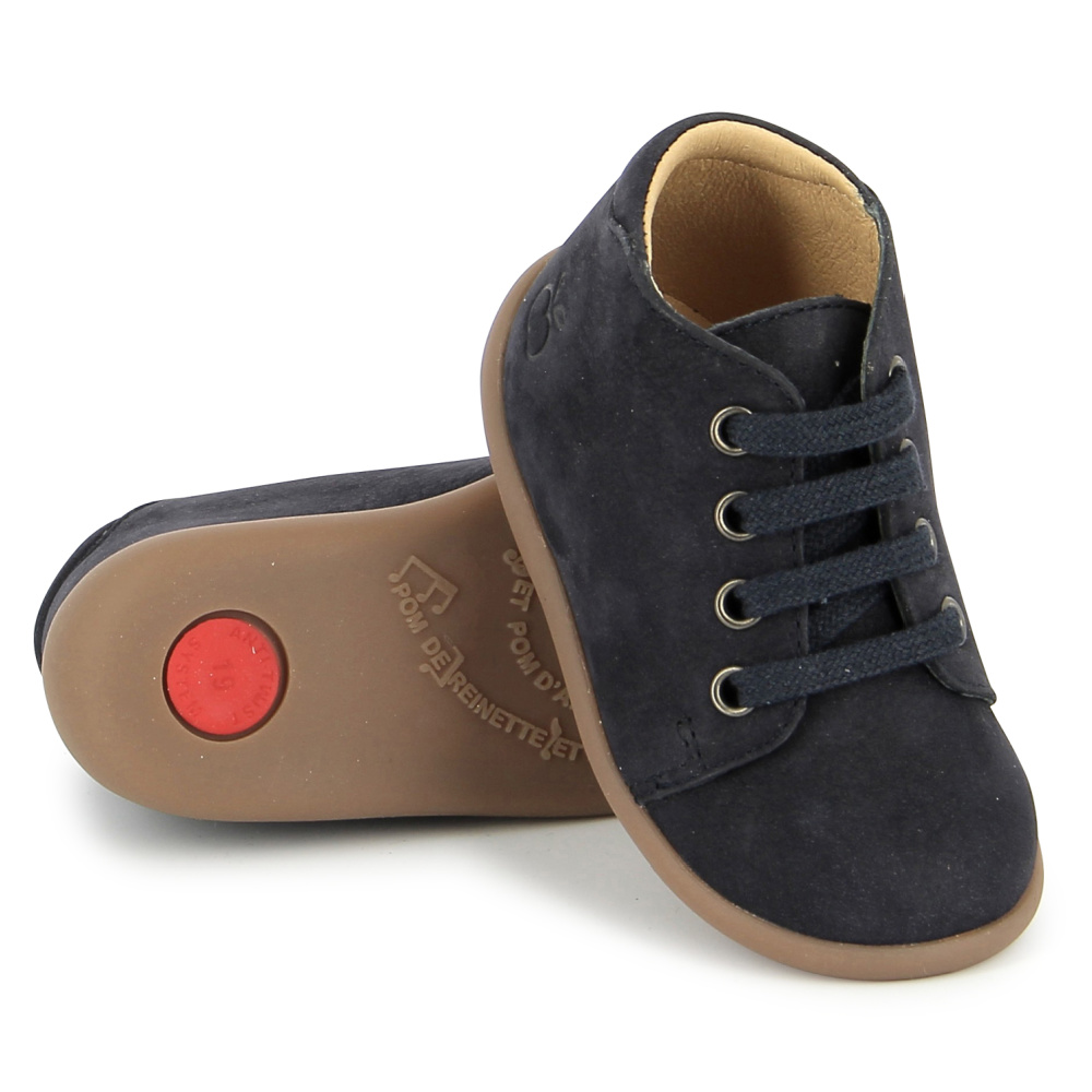 POM D'API / HIVER 2025 / STAND-UP BOTTINE / NUBUCK + CAOUTCHOUC / MARINE