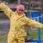 Kattnakken helårsregndress Hagl - bananskum
