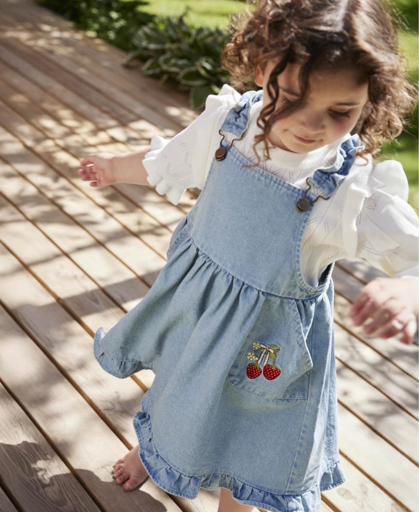 F1958 - DON EMBR SPENCER DRESS - LIGHT DENIM BLUE - Extra 1