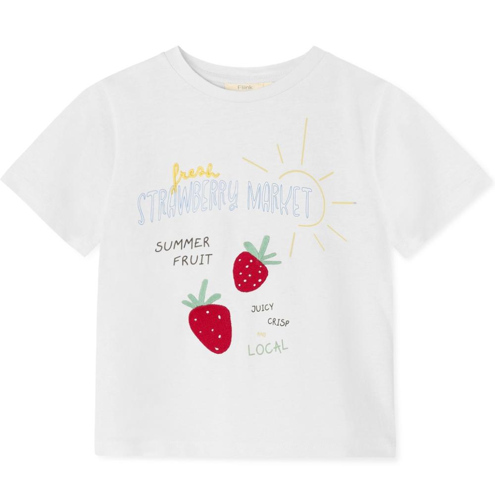 F2022 - SOMMER STRAWBERRY T-SHIRT - CLOUD DANCER - Main