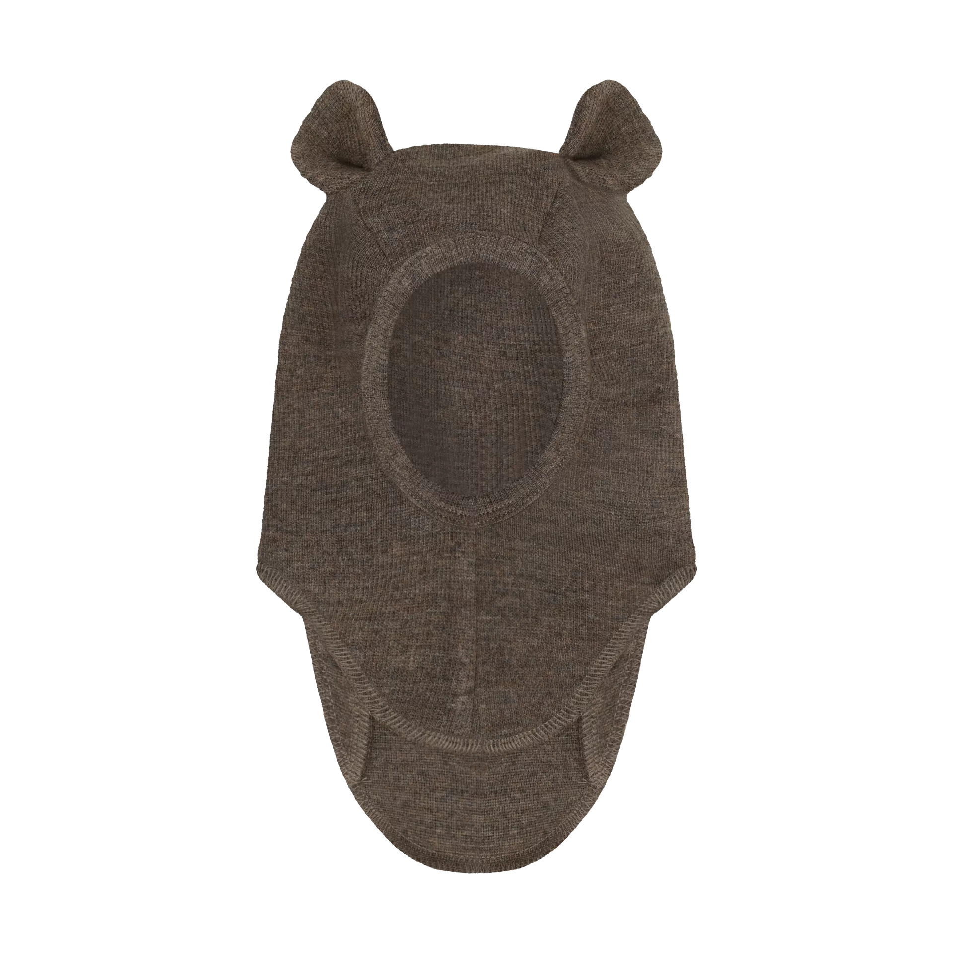 HUTTEliHUT Balaclava Ears Wool Rib - Brown Melange - Bilde 2