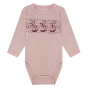 Hust & Claire Baloo Teddy body ull/bambus – Dusty Rose