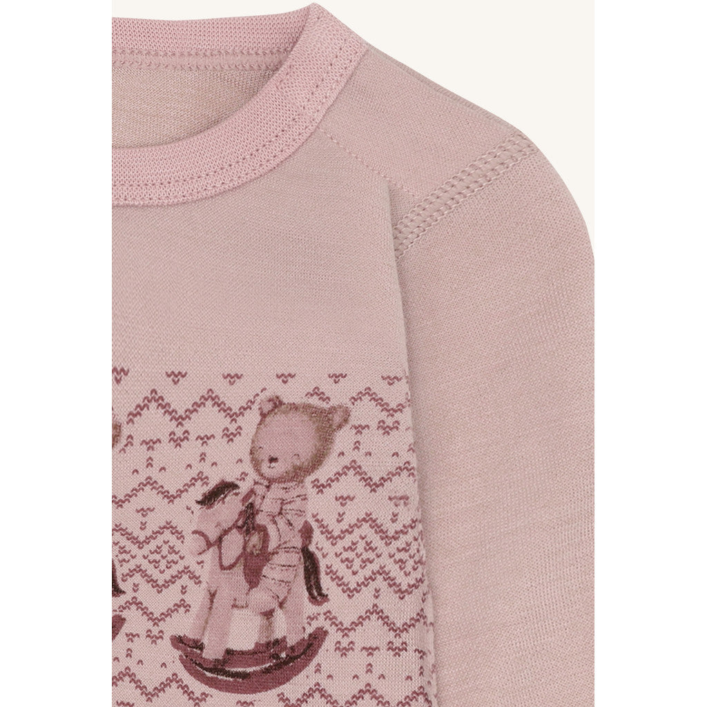Hust & Claire Baloo Teddy body ull/bambus – Dusty Rose