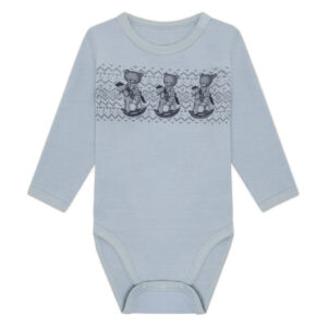 Hust & Claire Baloo Teddy body ull/bambus – Baby Blue