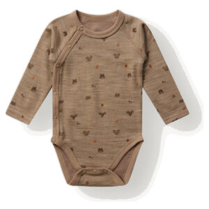 Hust & Claire Baloo Wrap Forest omslagsbody ull/bambus – Biscuit