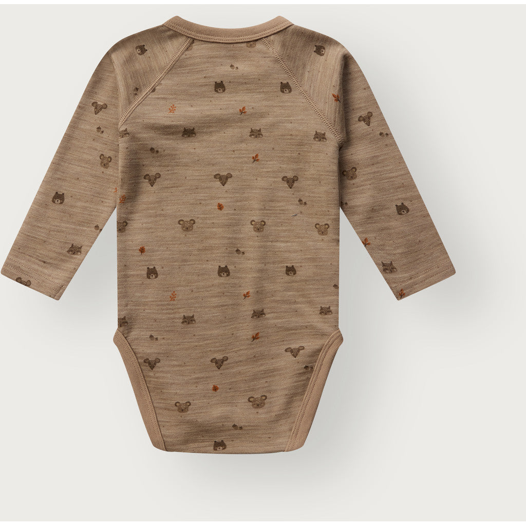 Hust & Claire Baloo Wrap Forest omslagsbody ull/bambus – Biscuit