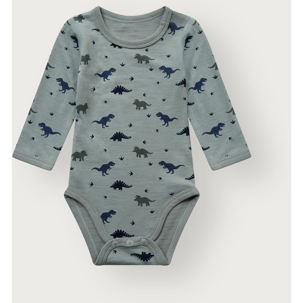 Hust & Claire Baloo Dino body ull/bambus – Slate Green