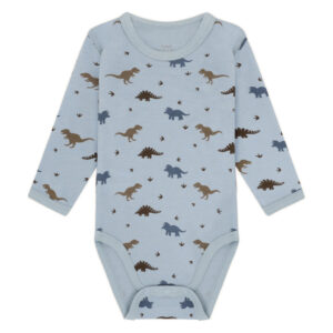 Hust & Claire Baloo Dino body ull/bambus – Baby Blue