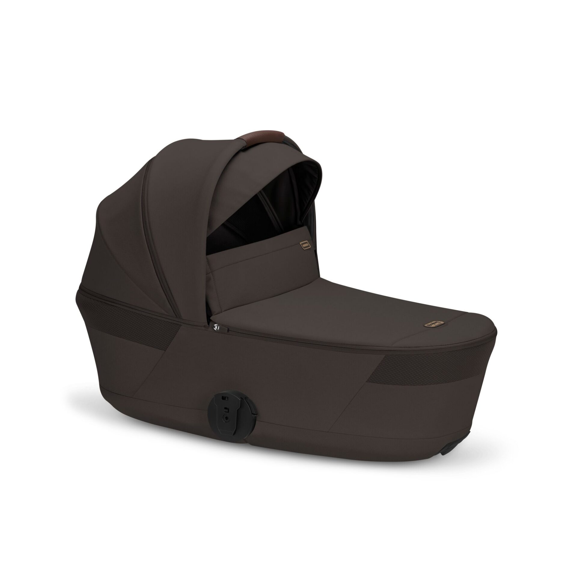 Cybex Balios Fold Cot i Chocolate Brown – brettbar liggedel med solskjerm