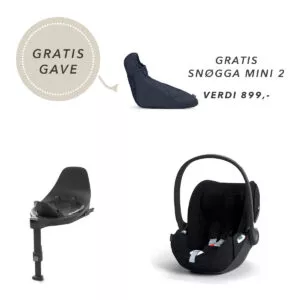 Cybex Cloud T i-Size PLUS babybilstol og Base T med gratis Snøgga Mini 2 bilstolpose