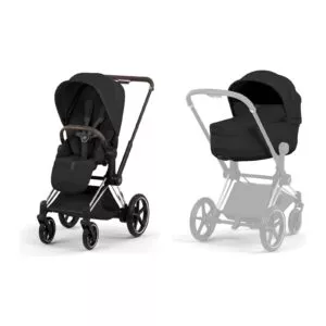 Cybex ePRIAM Style 2026 Chrome Brown inkl. Brettbar Liggedel