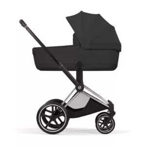 Cybex ePRIAM Style 2026 Chrome Brown inkl. Brettbar Liggedel, med liggedelen montert