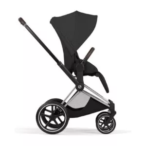 Cybex ePRIAM Style 2026 sportsvogn - Chrome Brown, sett fra siden med sittedelen montert