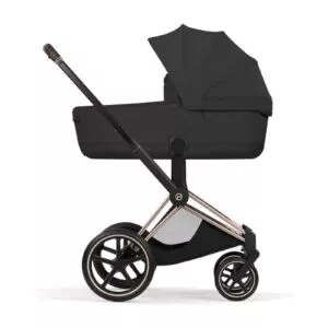 Cybex ePRIAM Style 2026 Rosegold inkl. Brettbar Liggedel, med liggedelen montert