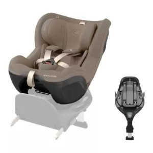 Maxi-Cosi Pearl Slide Pro + FamilyFix Slide Pro base – babybilstolpakke Authentic Truffle