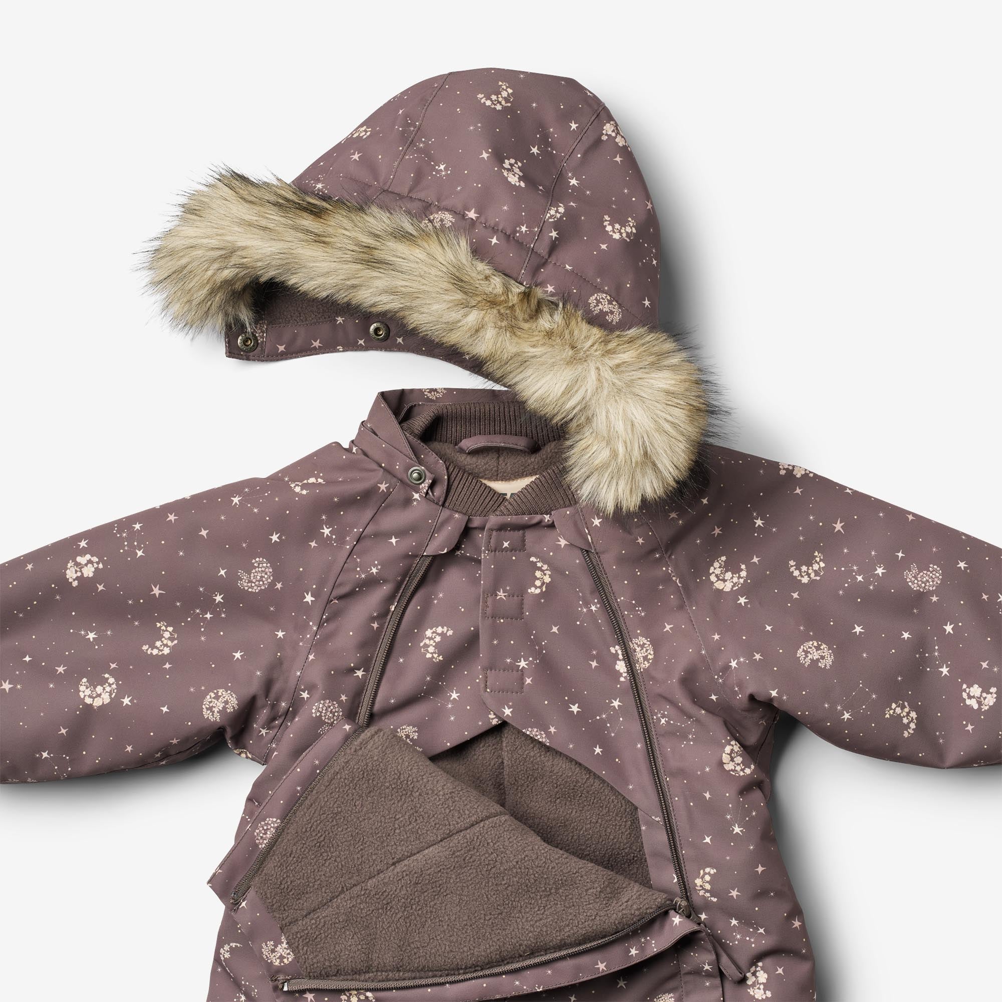 WHEAT Snowsuit Nickie - Plum Truffle Stars - Bilde 3