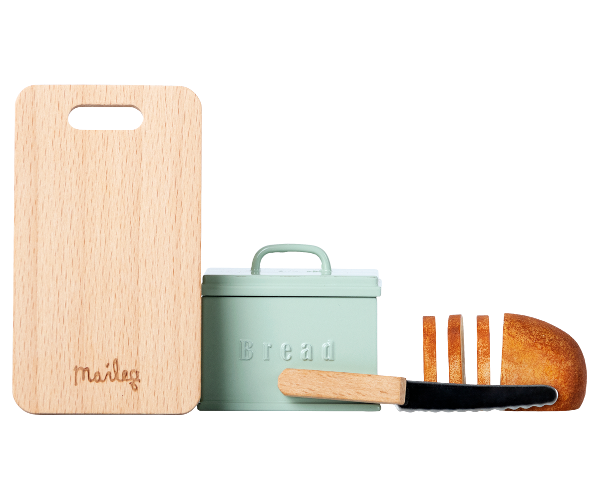Maileg Bread box w. utensils, Miniature