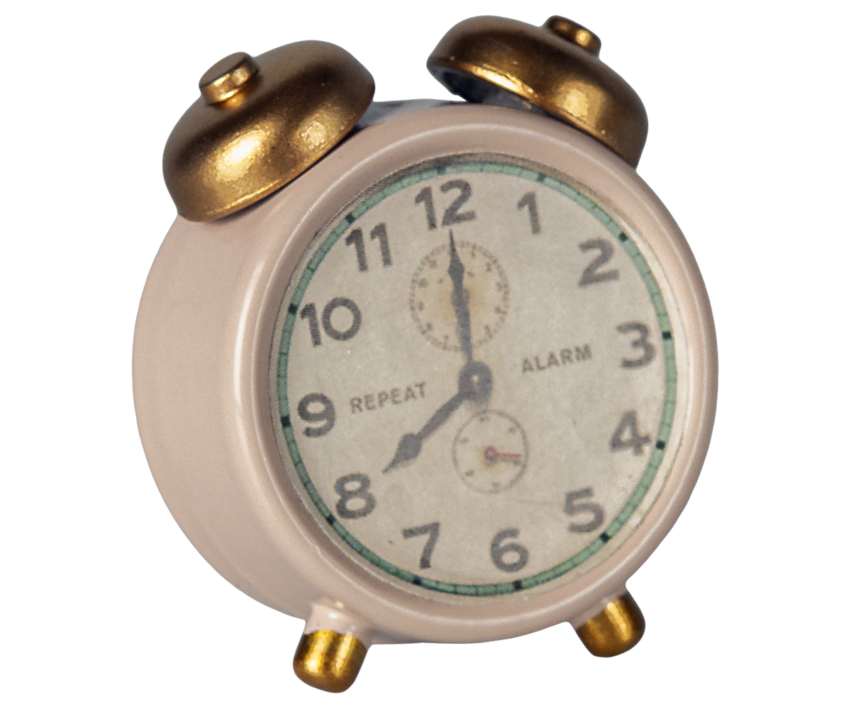 Maileg Alarm clock, Mouse - Powder