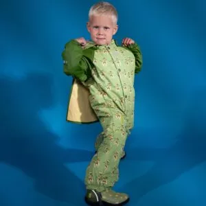 Kattnakken vinterregndress Slaps Superhelt - Supergrønn