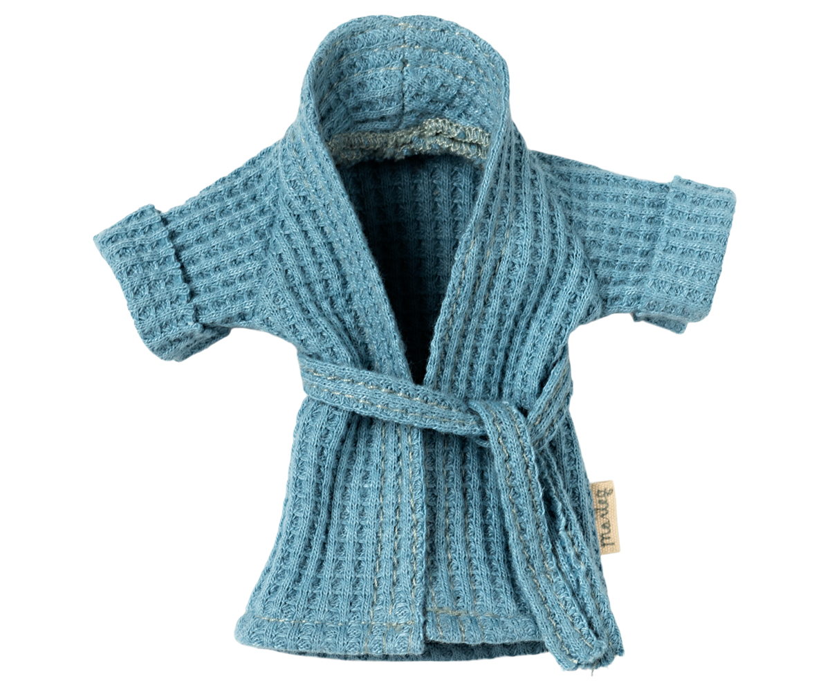 Maileg Bathrobe, Dad mouse - Dusty blue