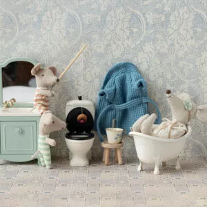 Maileg Bathrobe, Dad mouse - Dusty blue