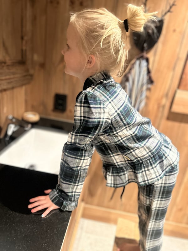 ella&il KIDS Cassie Flannel Pyjamas - green check
