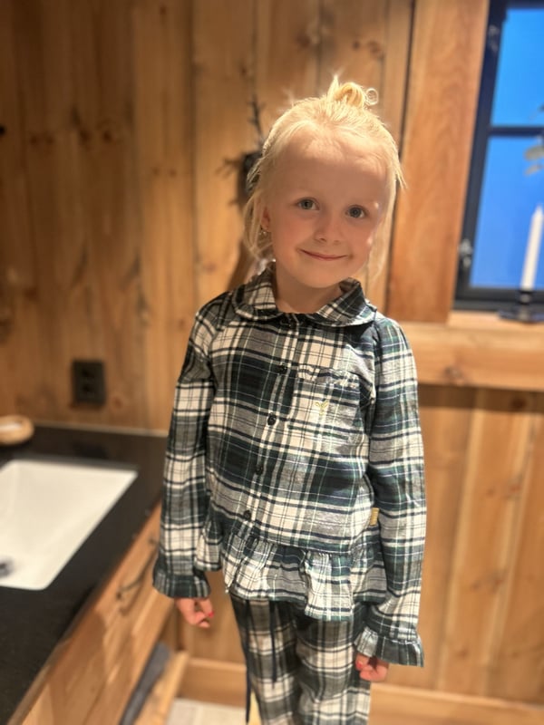 ella&il KIDS Cassie Flannel Pyjamas - green check