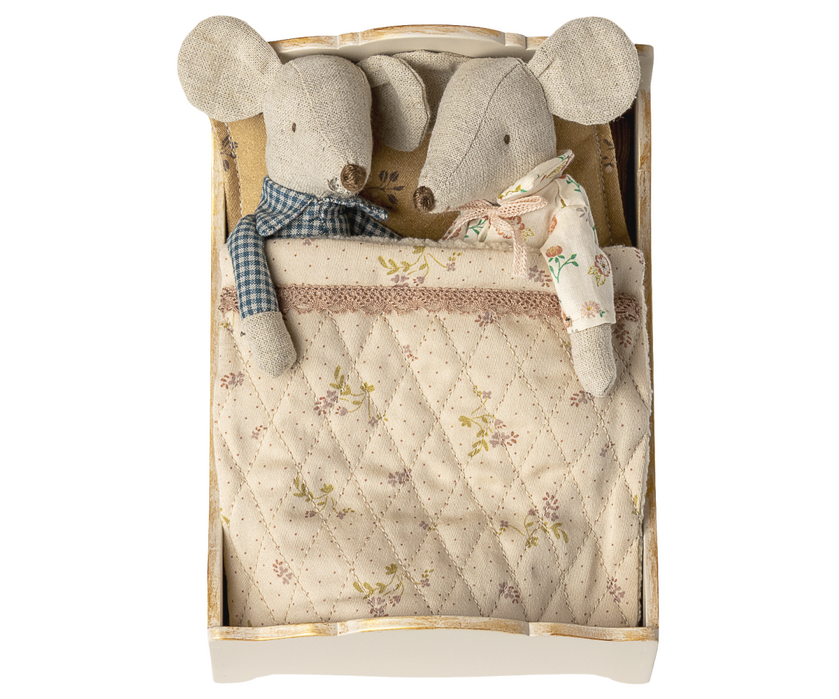 Maileg Bed, Mouse - Off white