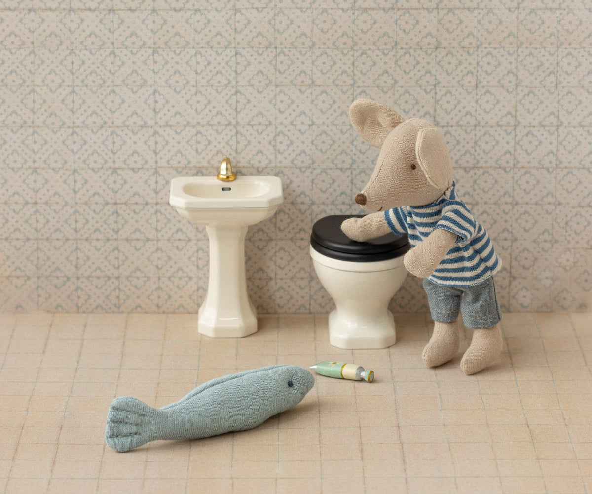 Maileg Bathroom sink, Mouse - Off white