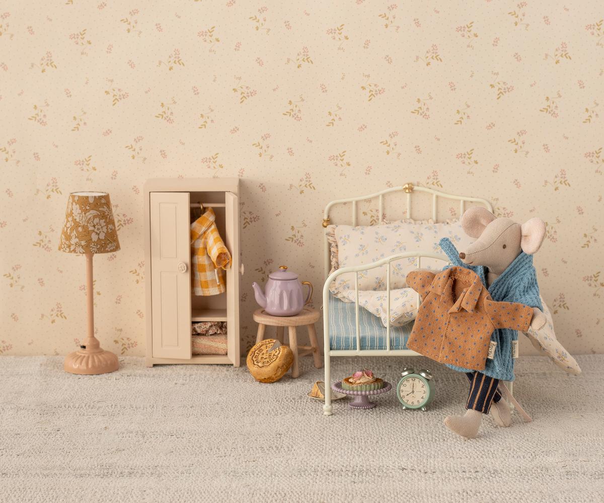 Maileg Bathrobe, Dad mouse - Dusty blue