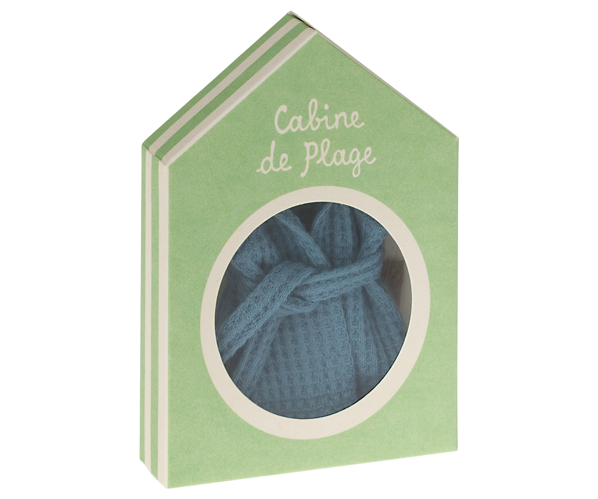 Maileg Bathrobe, Dad mouse - Dusty blue