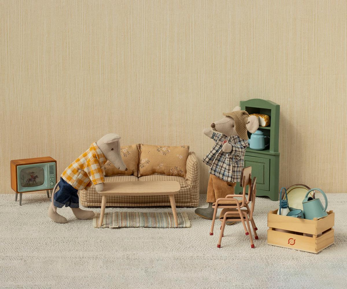 Maileg Corner cabinet, Mouse - Dark green