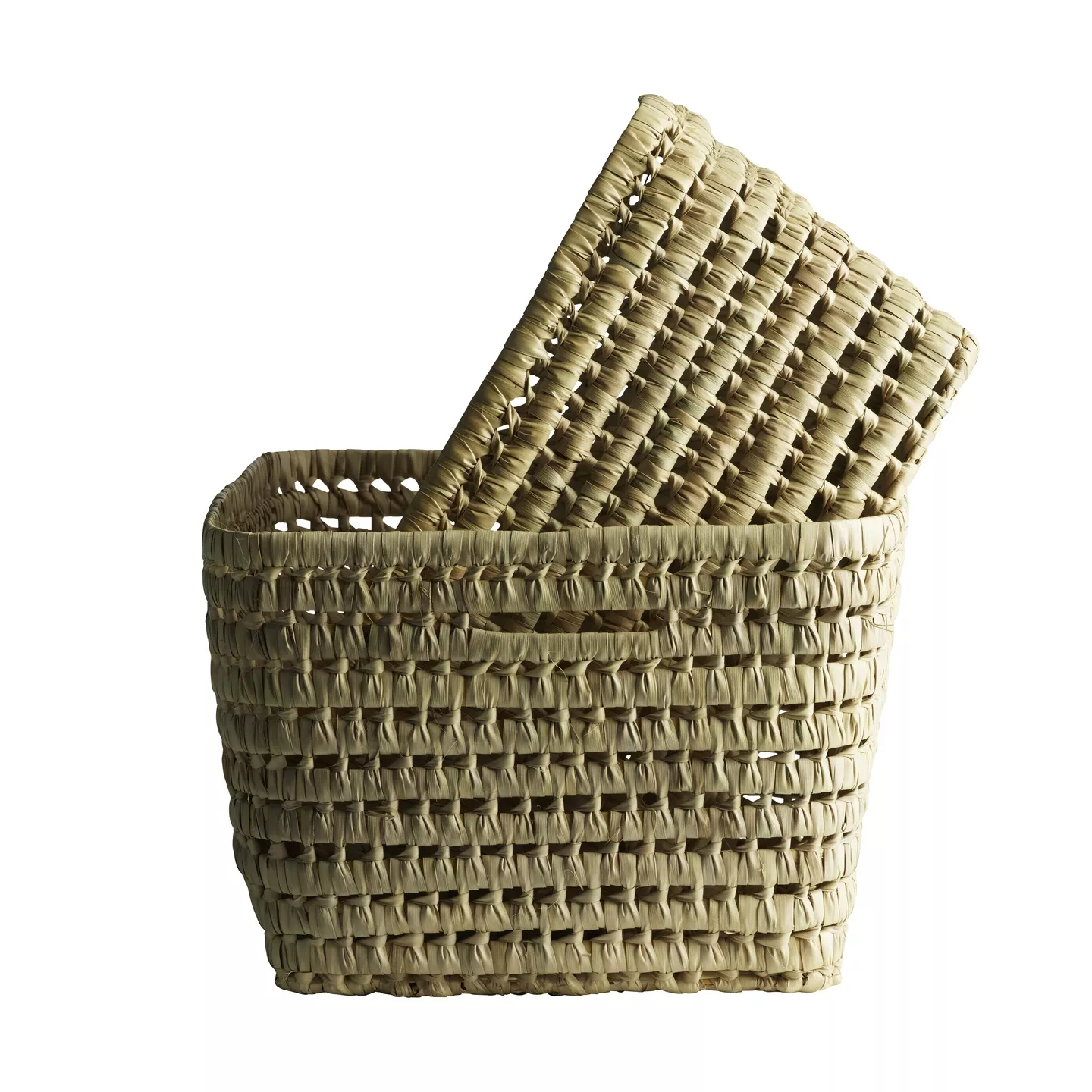 TineK Home Basket, straw, set of 2, nature