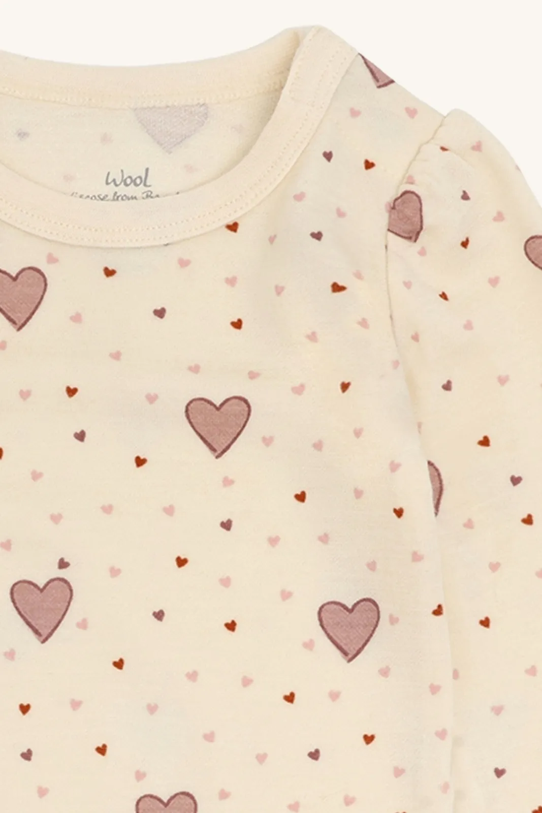 Hust & Claire Baloo Hearts Puff body ull/bambus – Off White